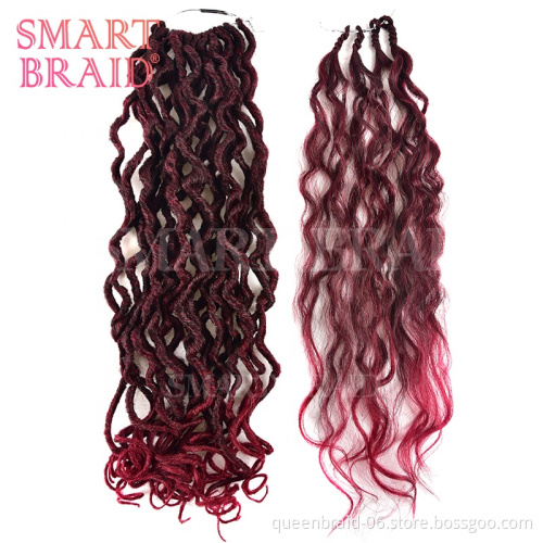 Mermaid Locs 20 inch 18 roots/pack Synthetic Braiding Crochet Hair Ombre Crochet Hair Extension For Afro Women